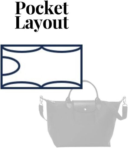 SAMORGA (17-5/ Long-M1 مقسم حقيبة لـ Le Pliage مقبض علوي حقيبة متوسطة مقسم حقيبة إدراج حقيبة داخلية in Kuwait