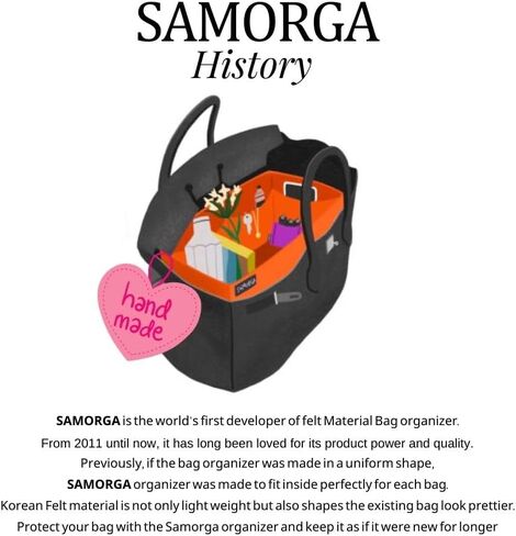 SAMORGA (17-5/ Long-M1 مقسم حقيبة لـ Le Pliage مقبض علوي حقيبة متوسطة مقسم حقيبة إدراج حقيبة داخلية in Kuwait