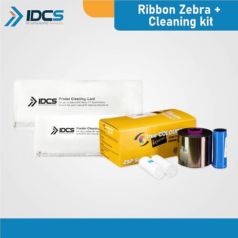 IDCS Zebra 800077-742 YMCKO 750Prints مع مجموعة بطاقات التنظيف وحدة التغذية/الطابعة in Kuwait