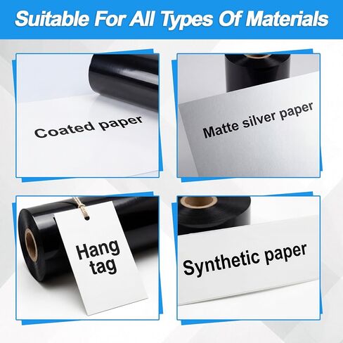 Maitys 12 Rolls 4.33'' x 1476' Resin Enhanced Wax Printer Ribbon Bulk Black Thermal Transfer Label Ribbon 1'' Core Ink Out 1 Roll Compatible with Zebra Zt230 Zt410 Zt420 Zt610 in Saudi Arabia