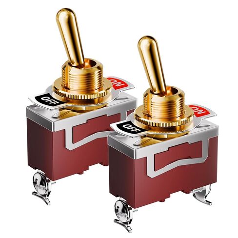 DaierTek غطاء أمان تبديل حارس التبديل على إيقاف الطائرة الحمراء المغطاة 20A 12V تبديل الروك التبديل 120V AC 12 فولت DC الثقيلة 2 دبوس SPST لسيارة شاحنة السيارات in Kuwait