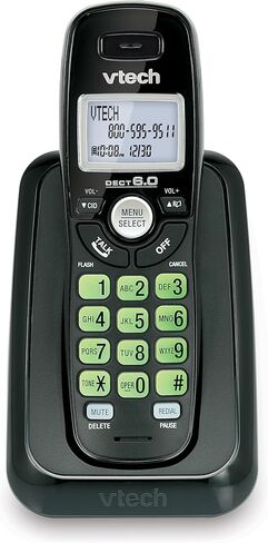 VTech CS6114-11 DECT 6.0 هاتف لاسلكي مع معرف المتصل/انتظار المكالمات، أسود مع سماعة واحدة in Saudi Arabia