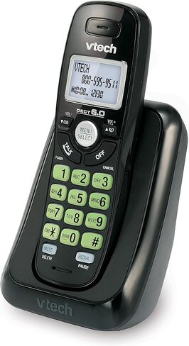 VTech CS6114-11 DECT 6.0 هاتف لاسلكي مع معرف المتصل/انتظار المكالمات، أسود مع سماعة واحدة in Saudi Arabia