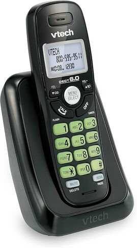 VTech CS6114-11 DECT 6.0 هاتف لاسلكي مع معرف المتصل/انتظار المكالمات، أسود مع سماعة واحدة in Saudi Arabia