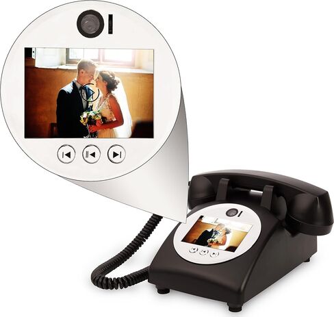 كتاب الضيوف الصوتي بالفيديو، رسائل فيديو مخصصة لهاتف الزفاف، سجل الحفاظ على مناسباتك الخاصة، مثالي لمجموعة متنوعة من مناسبات الحفلات التي لا تنسى (آرت ديكو، أسود مثبت على الحائط) in Kuwait