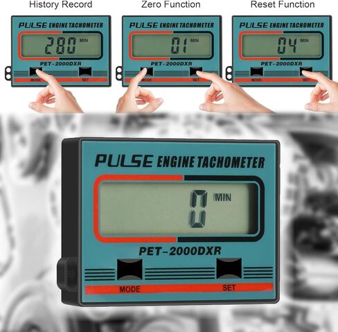 Unifizz Chainsaw Tachometer Tach Gauge Digital Display Pulse Speedometer for Chain Saw Cropper Generator Lawn Mower RV ATV Dirt Bike Motocross Boat 100-30000RPM in Saudi Arabia