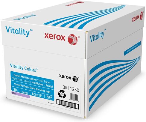Xerox® Vitality Colors™ Pastel Multi-Use Printer & Copy Paper, 10 Reams, Lilac, Letter (8.5" x 11"), 5000 Sheets Per Case, 20 Lb, 30% Recycled in Saudi Arabia