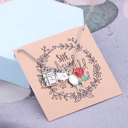 FOTAP Belle Princess Tale As Old As Time Inspire Bracelet Rose Charm Bracelet Princess Fan Jewelry Fairytale Magic Merch in Saudi Arabia