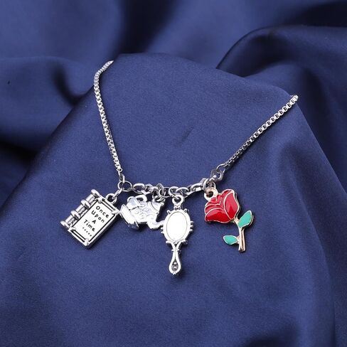 FOTAP Belle Princess Tale As Old As Time Inspire Bracelet Rose Charm Bracelet Princess Fan Jewelry Fairytale Magic Merch in Saudi Arabia