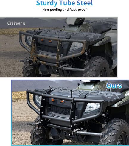 Front Bumper Guard with Light Bar Bracket for Polaris Sportsman 450 500 600 700 800 2005-2010 Accessories, Combined Heavy Duty Steel Front Brush Guard Protector in Saudi Arabia
