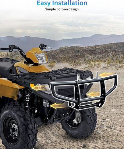 Front Bumper Guard with Light Bar Bracket for Polaris Sportsman 450 500 600 700 800 2005-2010 Accessories, Combined Heavy Duty Steel Front Brush Guard Protector in Saudi Arabia
