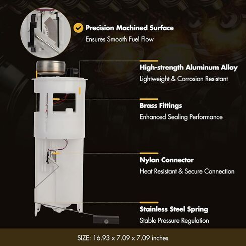 OCPTY fits for Fuel Pump Electric Replacement Module Assembly fits 1997-2003 L4 2.5L V6 3.9L V8 4.7L 5.2L 5.9L for Dodge Dakota E7116M in Kuwait
