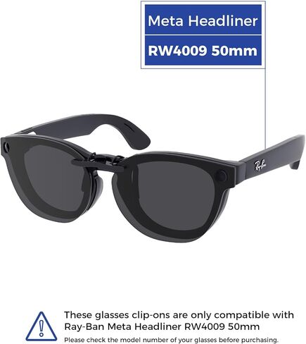 Polarized Clip-on for Ray-Ban Meta Headliner RW4009 & Gen 2 RW4013 50mm Sunglasses - Black+Fire Red+Ice Blue in Saudi Arabia