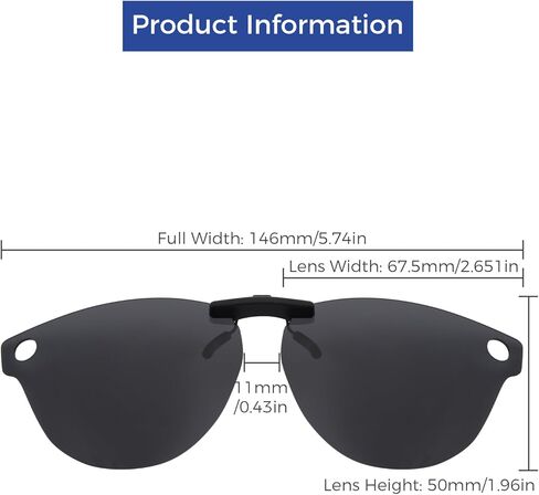 Polarized Clip-on for Ray-Ban Meta Headliner RW4009 & Gen 2 RW4013 50mm Sunglasses - Black+Fire Red+Ice Blue in Saudi Arabia