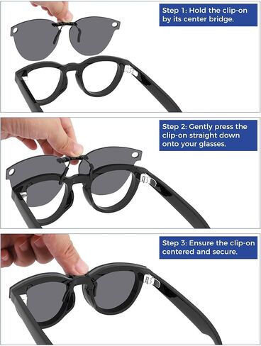 Polarized Clip-on for Ray-Ban Meta Headliner RW4009 & Gen 2 RW4013 50mm Sunglasses - Black+Fire Red+Ice Blue in Saudi Arabia