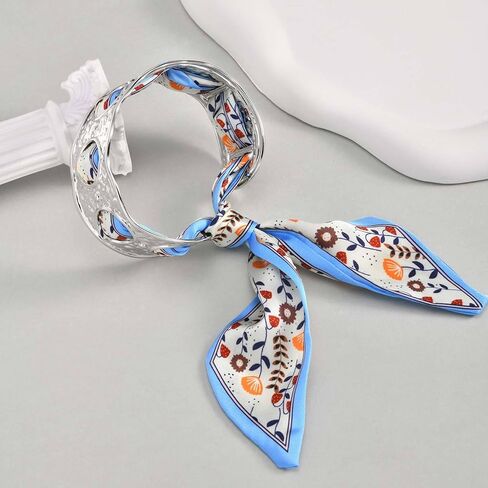 Scarf Cuff Bracelet for Women, 5.8cm Stainless Steel Gold Plated Bangle with 3.25cm Opening, Luxury Scarf Jewelry Accessory Gift in Saudi Arabia
