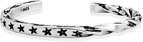 925 Sterling Silver Star Cuff Bracelet for Women Boho Vintage Twist Open Bangle Bracelet for Y2k Jewelry in Saudi Arabia