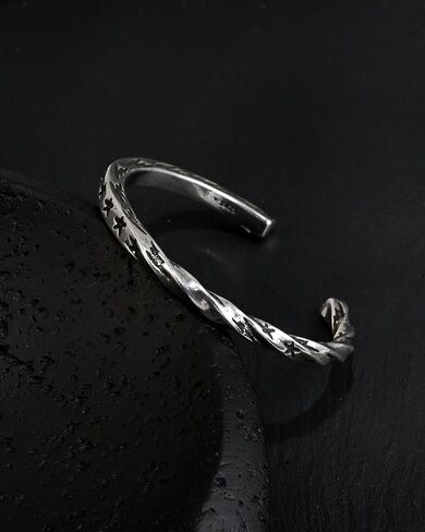 925 Sterling Silver Star Cuff Bracelet for Women Boho Vintage Twist Open Bangle Bracelet for Y2k Jewelry in Saudi Arabia