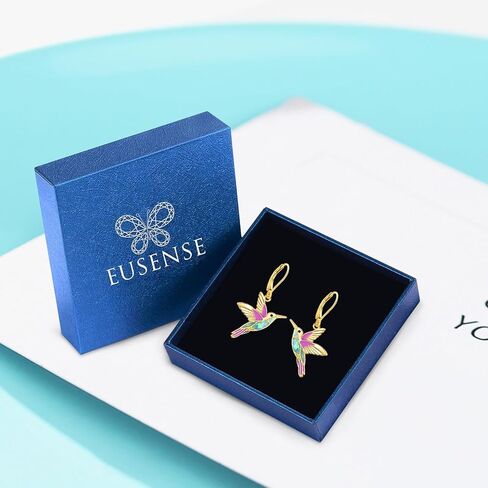 Eusense Hummingbird Pendant Necklace & Drop Earrings for Women Sterling Silver Hummingbird Jewelry Set Gifts in Saudi Arabia