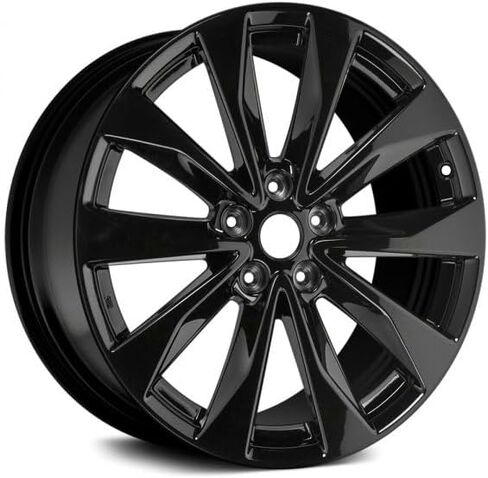حافة عجلة من الألومنيوم مقاس 19 × 8.5 مقاس 5 قضبان على شكل حرف V باللون الأسود اللامع - تمت استعادة المصنع لتتوافق مع نيسان ماكسيما 2016-2019 - ملاءمة تامة - استبدال مباشر in Kuwait