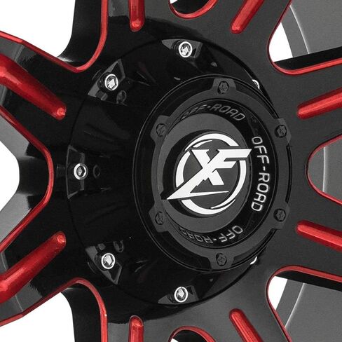 XF Offroad XF-215 Gloss Black & Red Wheels (20x10" 6x135 6x139.7 -24 108) in Saudi Arabia