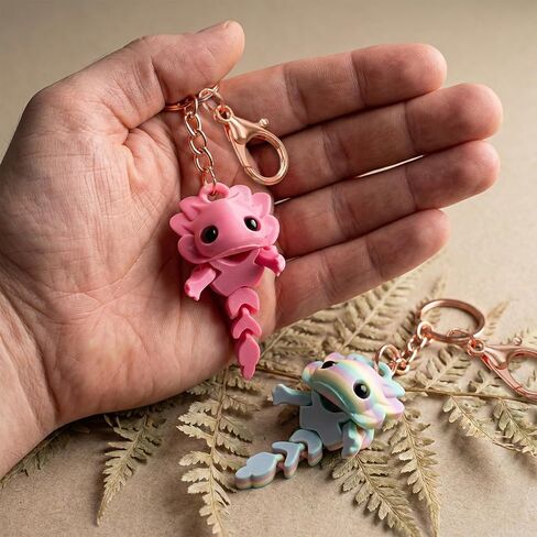 مجموعة 4 قطع من قنفذ البحر مطبوعة ثلاثية الأبعاد، سلسلة مفاتيح Axolotl، هدايا Axolotl مناسبة لشخصيات مطبوعة ثلاثية الأبعاد وعشاق Axolotl in Kuwait