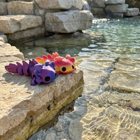 مجموعة 4 قطع من قنفذ البحر مطبوعة ثلاثية الأبعاد، سلسلة مفاتيح Axolotl، هدايا Axolotl مناسبة لشخصيات مطبوعة ثلاثية الأبعاد وعشاق Axolotl in Kuwait