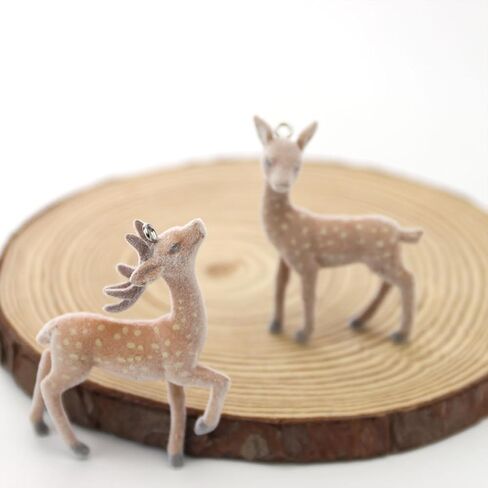 2 قطعة الغزلان البني طباعة سلاسل المفاتيح نزوة توي عيد الميلاد غامض الحيوان طباعة حلقة رئيسية للنساء الرجال 2000s اكسسوارات in Kuwait