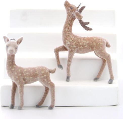 2 قطعة الغزلان البني طباعة سلاسل المفاتيح نزوة توي عيد الميلاد غامض الحيوان طباعة حلقة رئيسية للنساء الرجال 2000s اكسسوارات in Kuwait