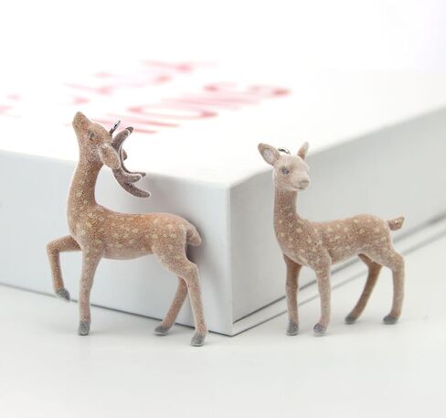 2 قطعة الغزلان البني طباعة سلاسل المفاتيح نزوة توي عيد الميلاد غامض الحيوان طباعة حلقة رئيسية للنساء الرجال 2000s اكسسوارات in Kuwait