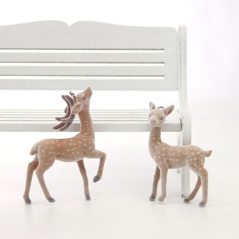 2 قطعة الغزلان البني طباعة سلاسل المفاتيح نزوة توي عيد الميلاد غامض الحيوان طباعة حلقة رئيسية للنساء الرجال 2000s اكسسوارات in Kuwait