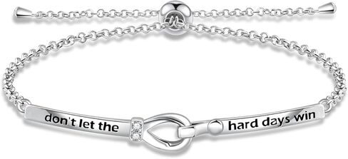 Dont Let The Hard Days Win Bracelet for Women - 925 Sterling Silver Hope Inspirational Jewelry Encouragement Gift Bible Verse Religious Gift Hypoallergenic in Saudi Arabia