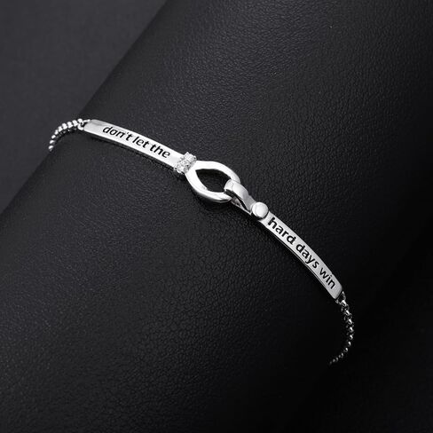 Dont Let The Hard Days Win Bracelet for Women - 925 Sterling Silver Hope Inspirational Jewelry Encouragement Gift Bible Verse Religious Gift Hypoallergenic in Saudi Arabia