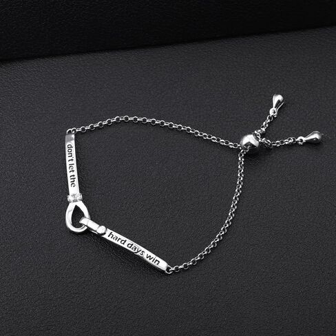 Dont Let The Hard Days Win Bracelet for Women - 925 Sterling Silver Hope Inspirational Jewelry Encouragement Gift Bible Verse Religious Gift Hypoallergenic in Saudi Arabia