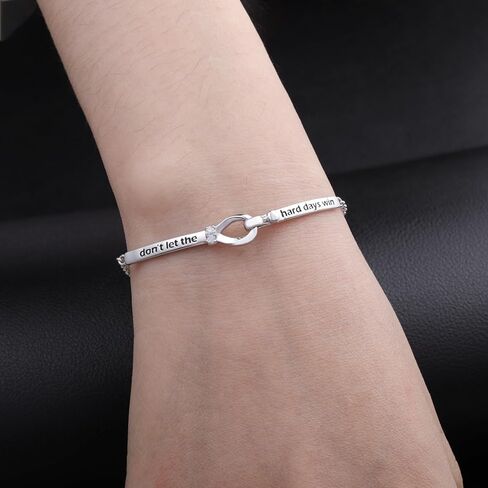 Dont Let The Hard Days Win Bracelet for Women - 925 Sterling Silver Hope Inspirational Jewelry Encouragement Gift Bible Verse Religious Gift Hypoallergenic in Saudi Arabia