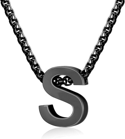 Initial A-Z Letter Necklace Gifts for Boys Men, Stainless Steel Letter Pendant Valentine's Day Birthday Jewelry Gifts Ideas for Teens Teenage Kids Him in Saudi Arabia