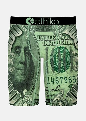 ملابس داخلية بوكسر للرجال من Ethika، طول الركبة، ملابس داخلية قابلة للتمدد في 4 اتجاهات مع مطبوعات جرافيك - Benji Boyz in Saudi Arabia