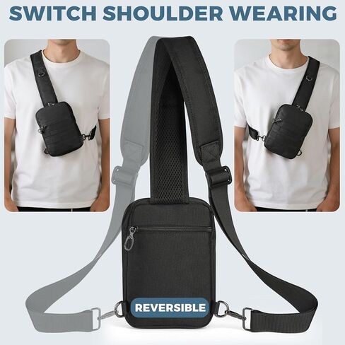 حقيبة كتف تكتيكية صغيرة مضادة للسرقة من برودريم، حقيبة صدر EDC مع نظام مولي وجيب أمان مخفي، حقيبة كتف كروس مقاومة للماء للسفر والتنزه في صالة الألعاب الرياضية (أسود) in Kuwait