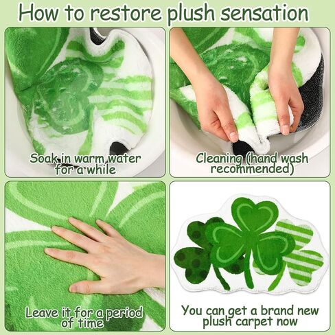 FEBSNOW Happy St. Patrick's Day Green Shamrock Bathroom Rug, Lucky Shamrocks Washable Decorative Doormat, Shamrock Doormat Soft Cashmere Imitation Absorbent Shower Mat with Non Slip for Living Room in Saudi Arabia