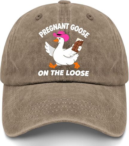 Pregnant Gooses On The Loose Hat for Boyfriends Trendy Washed Distressed in Saudi Arabia