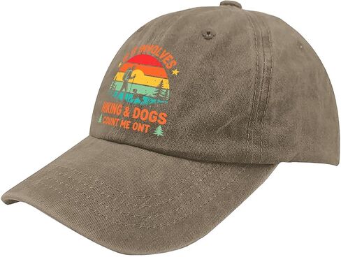 If It Involves Hiking and Dogs Count Me in Hats for Men Low Profile Washed in Saudi Arabia