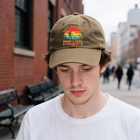 If It Involves Hiking and Dogs Count Me in Hats for Men Low Profile Washed in Saudi Arabia
