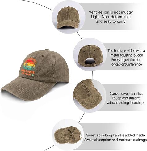 If It Involves Hiking and Dogs Count Me in Hats for Men Low Profile Washed in Saudi Arabia