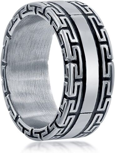 Beaux Bijoux Men’s Solid Oxidized Ring |Stainless Steel Band | Comfort Fit Jewelry for Men in Saudi Arabia