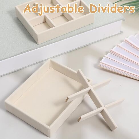 2 Pcs Stackable 6 Grids Drawer Jewelry Organizer, Premium Velvet Jewelry Box Inserts Felt Jewelrys Tray for Drawers Inserts Storage Tray Display Case Stud Earrings Bracelets Necklace Rings in Saudi Arabia