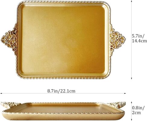 طبق مجوهرات، حامل حلقات طبق عتيق من الراتنج، منظم مجوهرات، طبق حلية ذهبي عتيق لديكور المنزل للمنزل والمكتب ورف الكتب in Kuwait