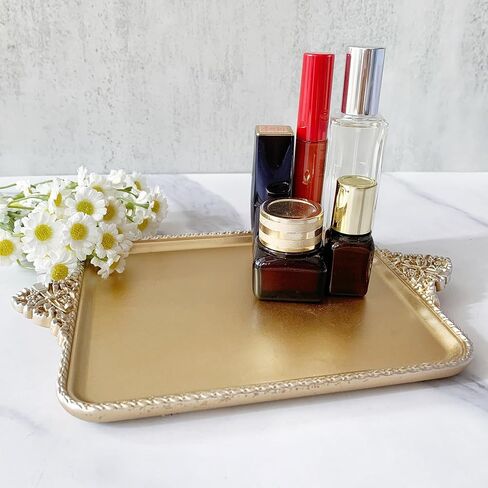 طبق مجوهرات، حامل حلقات طبق عتيق من الراتنج، منظم مجوهرات، طبق حلية ذهبي عتيق لديكور المنزل للمنزل والمكتب ورف الكتب in Kuwait