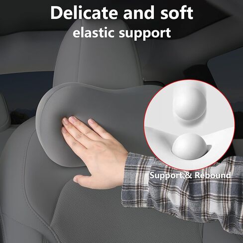 وسادة مسند رأس السيارة لدعم الرقبة من إسفنج الذاكرة وسادة رقبة السيارة ملائمة عالمية لراحة الرأس وسادة سفر وسادة سيارة لتخفيف الألم أثناء القيادة رمادي قطعتان in Kuwait