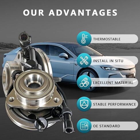 مجموعة محور تحمل العجلة الأمامية 515078 لسيارة Ford Explorer 2006-2010، Explorer Sport Trac 2007-2010، Mercury Mountaineer 2006-2010 (قطعتان) in Saudi Arabia