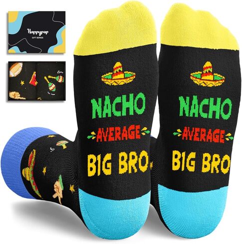 HAPPYPOP Big Brother Gift - Big Bro Socks for Men, Funny Birthday Christmas Gifts for Older Brother in Saudi Arabia